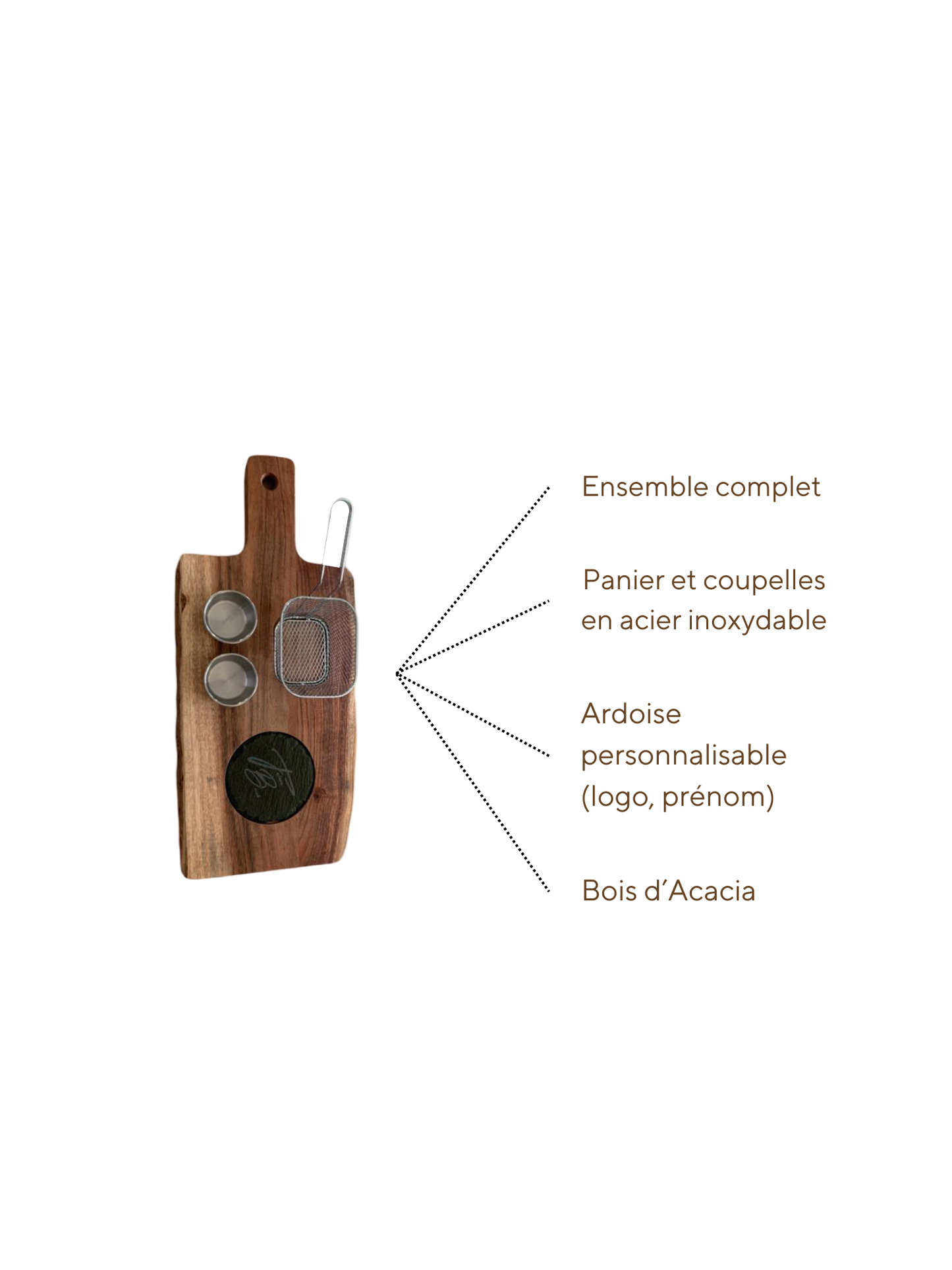 Planche de service & de découpe en bois d'acacia