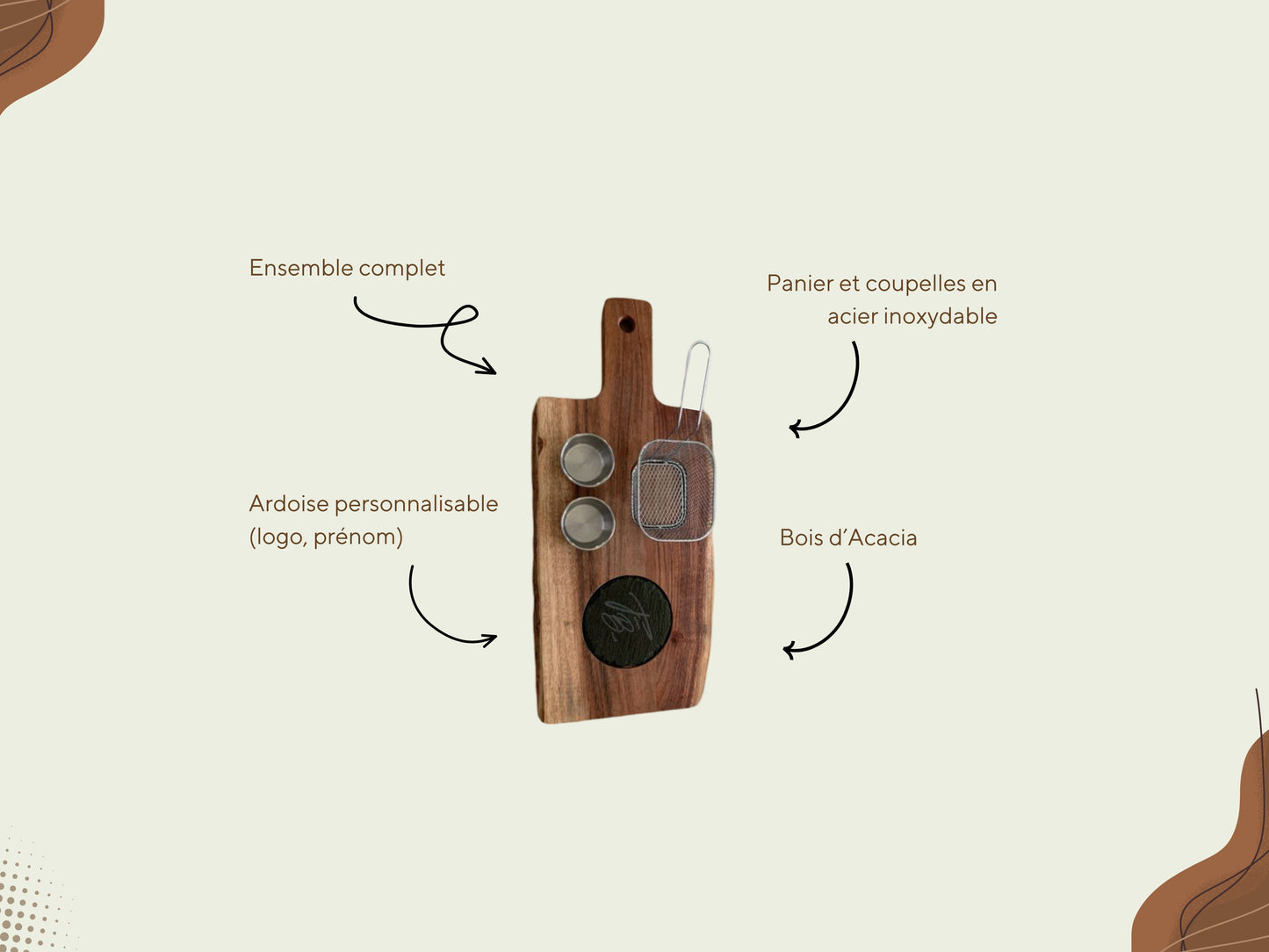 Planche de service & de découpe en bois d'acacia
